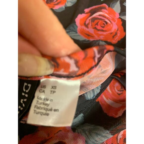 Mesh Blouse Sheer Floral Fairy Grunge Rocker Punk Goth Edgy Womens Size XS - Picture 5 of 9